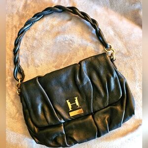 Halston Heritage Small Black Hannah Leather Bag